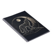 Spirituelles Wolf Crescent MondNotebook Notizblock (Rechte Seite)