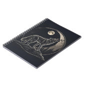 Spirituelles Wolf Crescent MondNotebook Notizblock (Linke Seite)