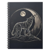 Spirituelles Wolf Crescent MondNotebook Notizblock (Vorderseite)