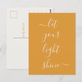 Spirituelles Wort Lasse Ihren Lichtschimmer Postkarte (Vorne/Hinten)