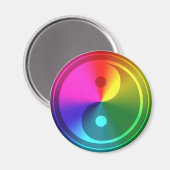 Spirituelles Yin Yang - Regenbogendesign Magnet (Vorderseite/Rückseite)