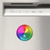 Spirituelles Yin Yang - Regenbogendesign Magnet (In Situ (Geschirrspüler))