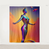 Spirituelles Yoga-Tapestry Wandteppich (Vorderseite)