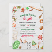 Spirituosen Backen Helle Weihnachtsfeier Einladung (Vorderseite)
