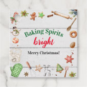 Spirituosen Backen Helle Weihnachtsfeier Geschenkanhänger (Vorderseite)