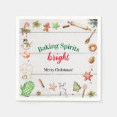 Spirituosen Backen Helle Weihnachtsfeier Serviette (Vorderseite)