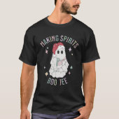 Spirituosen Boojee Ghost Holding Tumbler Drinki T-Shirt (Vorderseite)