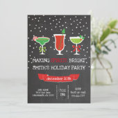 Spirituosen Bright Chalkboard Holiday Party Einladung (Stehend Vorderseite)