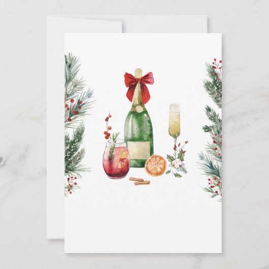 Spirituosen Bright Cocktail Weihnachts-Party Einladung (Rückseite)