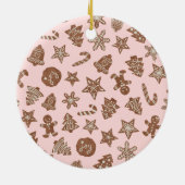 Spirituosen Bright Holiday Cookies Pink Keramik Ornament (Hinten)