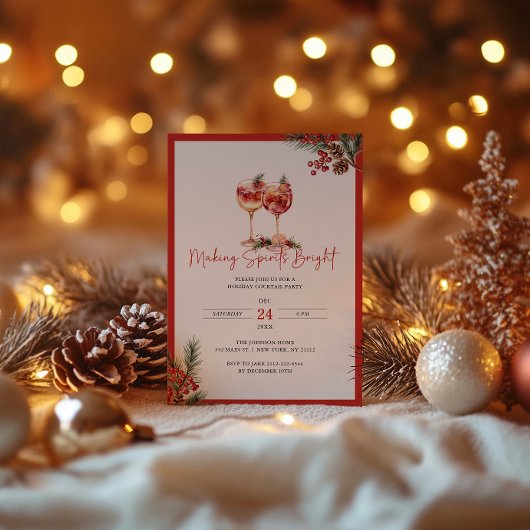 Spirituosen Brillant Holiday Cocktails Einladung