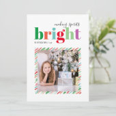 Spirituosen Brillantes Foto Weihnachtsflachkarte m (Stehend Vorderseite)