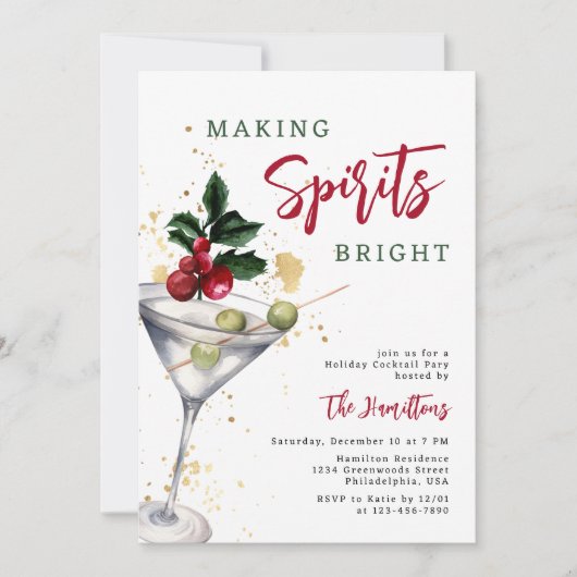 Spirituosen Brötchen Cocktail Party Einladung (Vorderseite)