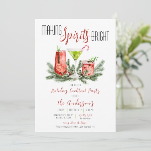 Spirituosen Brötchen Cocktail Party Einladung (Stehend Vorderseite)