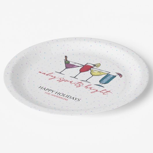 Spirituosen Brötchen Cocktail Party Pappteller (Schrägansicht)