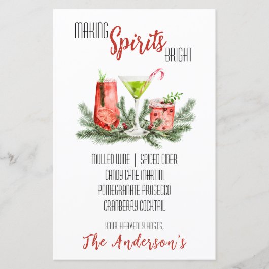 Spirituosen Brunch Cocktail Party Menu (Vorderseite)
