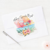 Spirituosen für einen tropischen Strandurlaub Quadratischer Aufkleber (Umschlag)