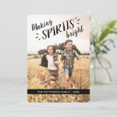 Spirituosen Glanz Angesagte Weihnachtsfotokarte Feiertagskarte (Stehend Vorderseite)