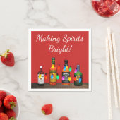 Spirituosen Glanz Weihnachten Spaß Cocktail Party Serviette (Beispiel)