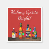 Spirituosen Glanz Weihnachten Spaß Cocktail Party Serviette (Vorderseite)