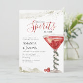 Spirituosen hell machen, Weihnachts Cocktail Party Einladung (Stehend Vorderseite)