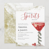 Spirituosen hell machen, Weihnachts Cocktail Party Einladung (Vorne/Hinten)