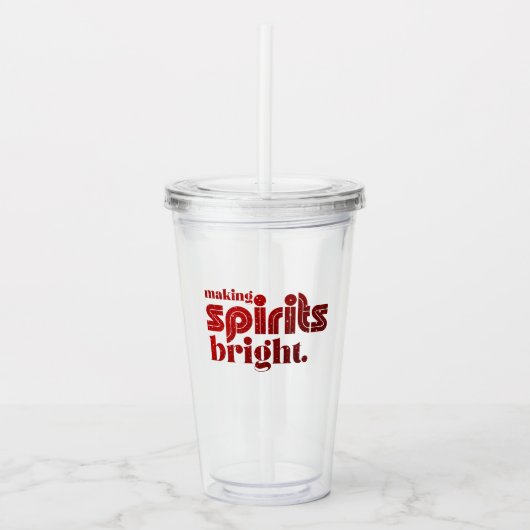 Spirituosen hell machen - Weihnachts Retro Acryltrinkbecher (Vorderseite)