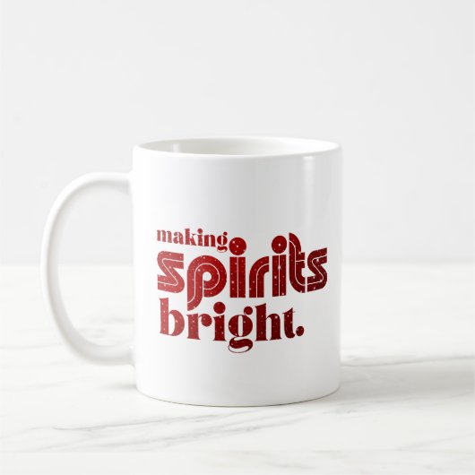 Spirituosen hell machen - Weihnachts Retro Kaffeetasse (Links)
