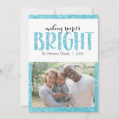 Spirituosen helle Blue Weihnachtsflachkarte machen (Vorderseite)