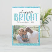 Spirituosen helle Blue Weihnachtsflachkarte machen (Stehend Vorderseite)