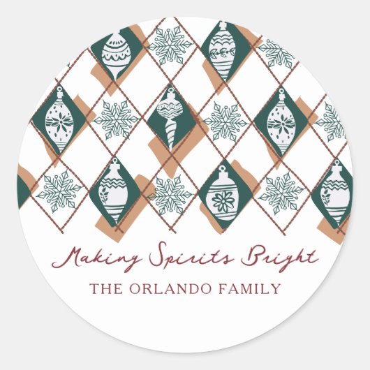 Spirituosen helle grüne Feiertage Backen Runder Aufkleber (Vorderseite)