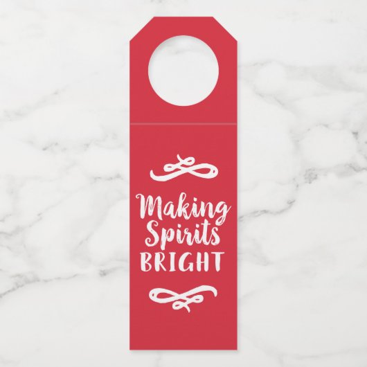 Spirituosen helle rote Pinselstriche für Skriptauf Flaschenanhänger (Vorderseite)