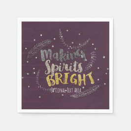 Spirituosen helle Silber Blätter Feiertag Party ma Serviette