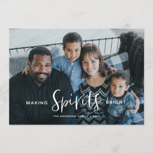 Spirituosen Helle Weihnachtskarte Einladung