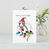 Spirituosen helle Weihnachtsmaus machen Einladung (Stehend Vorderseite)