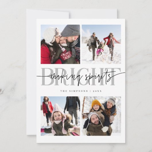 Spirituosen helle weiße Weihnachten Multi-Foto (Vorderseite)