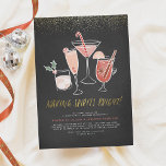 Spirituosen heller machen | Chalkboard Cocktail Pa Einladung<br><div class="desc">Spirituosen machen! Ein Set handbemalter Weihnachtsgetränke, darunter ein Martini mit einem Zuckerrohr, ein Glühwein mit Sternanis Orange und Zimt, Champagner mit Süßigkeiten und gefrorenen Beeren, ein Weißrussisch mit einem Hauch von Heiligen an einem Kreideboden. Unten finden Sie handgeschriebene Goldschriften und die Party-Informationen in einfacher Typografie. Oben auf dieser Einladung gibt...</div>