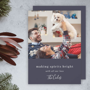 Spirituosen heller machen Navy Blue Christmas Fo Feiertagskarte