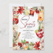 Spirituosen helles Weihnachtsfest Party machen Einladung (Vorderseite)