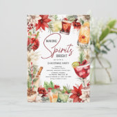 Spirituosen helles Weihnachtsfest Party machen Einladung (Stehend Vorderseite)
