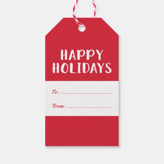 Spirituosen hellrot gepinselt Script Holiday mache Geschenkanhänger (Rückseite)