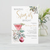 Spirituosen ins neue Party bringen Einladung (Stehend Vorderseite)