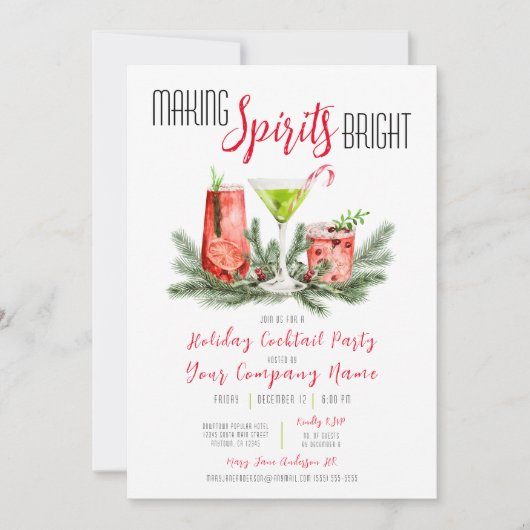 Spirituosen machen Bright Company Cocktail Party Einladung (Vorderseite)