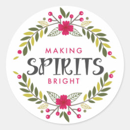 Spirituosen machen Bright Wreath Holiday Sticker