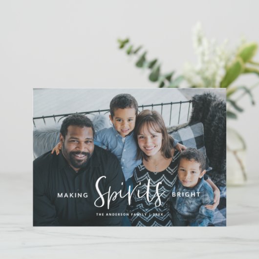 Spirituosen machen Brillante Weihnachtskarte Einladung (Stehend Vorderseite)