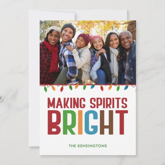 Spirituosen machen Brillantes Weihnachts-Foto Feiertagskarte (Vorderseite)