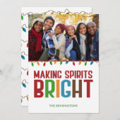 Spirituosen machen Brillantes Weihnachts-Foto Feiertagskarte (Vorne/Hinten)