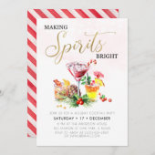 Spirituosen machen Brillantes Weihnachtscocktail-P Einladung (Vorne/Hinten)
