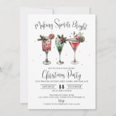 Spirituosen machen Brillantes Weihnachtscocktail-P Einladung (Vorderseite)