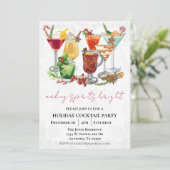 Spirituosen machen Brillantes Weihnachtscocktail-P Einladung (Stehend Vorderseite)